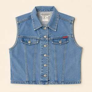 Made in the Shade Denim Vest L Made USA 90s Vintage Trucker Jean
